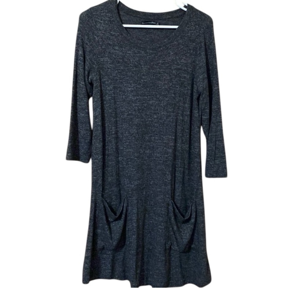 Abercrombie & Fitch Longer Sleeve Lightweight Dress Gray Small Pockets